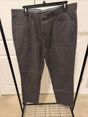 Johnston & Murphy Men's Dark Gray Straight-Leg Pants 36x30